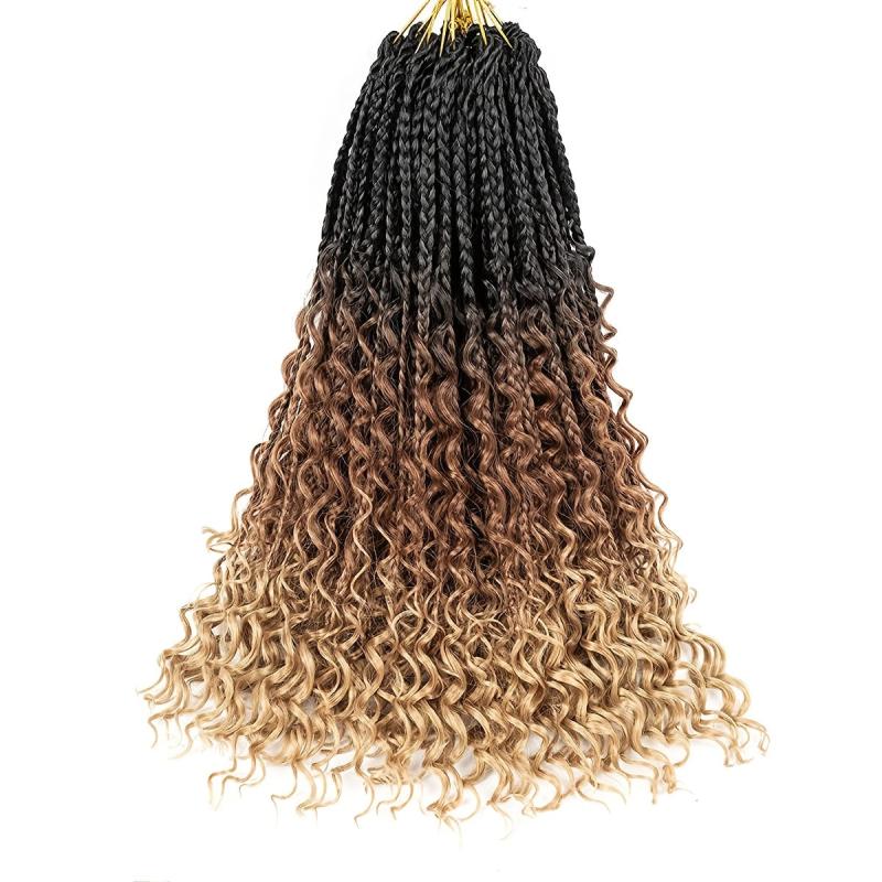 3X Box Braid Ombre Synthetic Hair Extensions For Women Hair Wigs