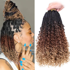 3X Box Braid Ombre Synthetic Hair Extensions For Women Hair Wigs