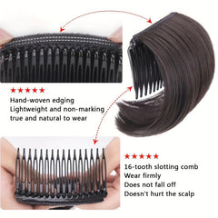 Invisible Bangs Pad Straight Hair Up Comb False Hair Extensions