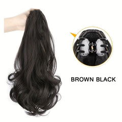 Short Curly Wavy Ponytail Extensions Claw Clip Hairpieces for Women Girls