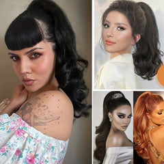Short Curly Wavy Ponytail Extensions Claw Clip Hairpieces for Women Girls