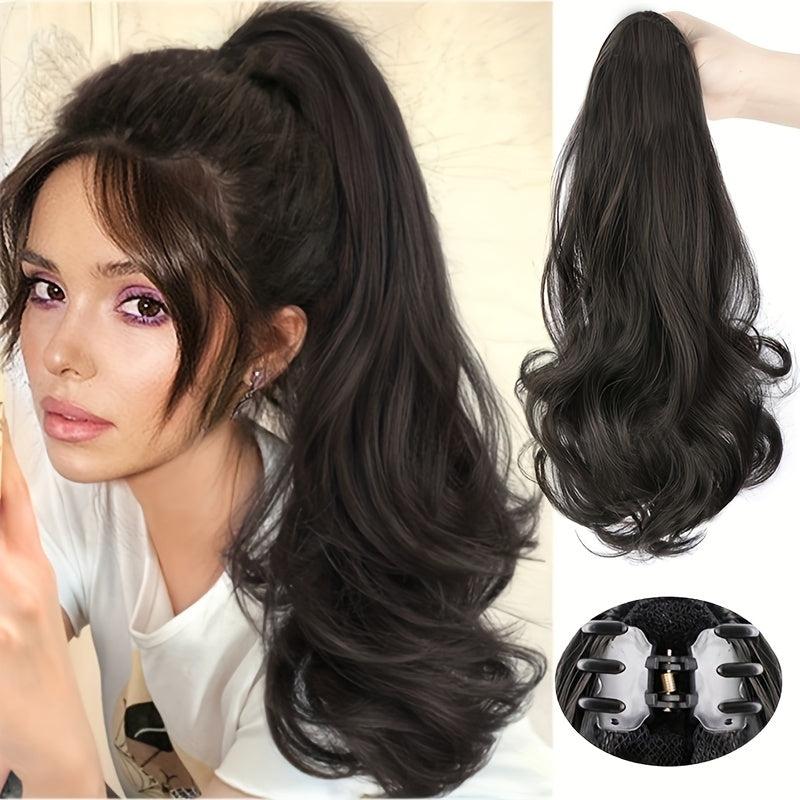 Short Curly Wavy Ponytail Extensions Claw Clip Hairpieces for Women Girls