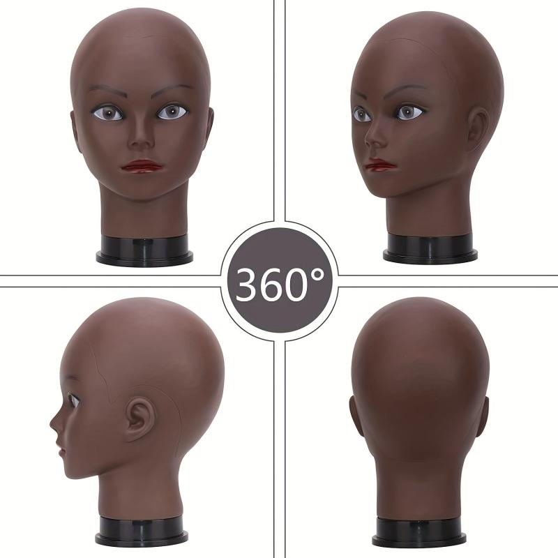 Mannequin Head Professional Beauty Model for Wig Making with T pin brown