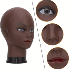Mannequin Head Professional Beauty Model for Wig Making with T pin brown