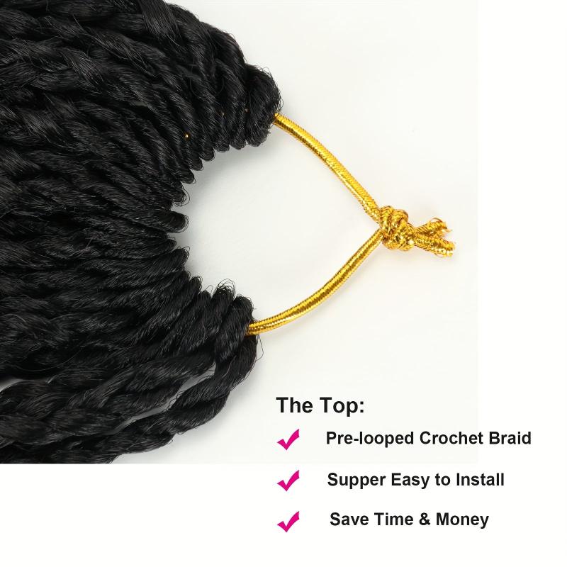 24inch Box Braid Crochet Hair 22strands Pack Pre Looped Braided Hair Extensions