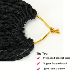 24inch Box Braid Crochet Hair 22strands Pack Pre Looped Braided Hair Extensions