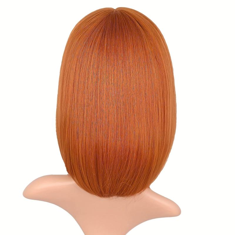 Short Bob Wig Ginger Orange 30 Heat Resistant