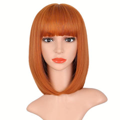 Short Bob Wig Ginger Orange 30 Heat Resistant