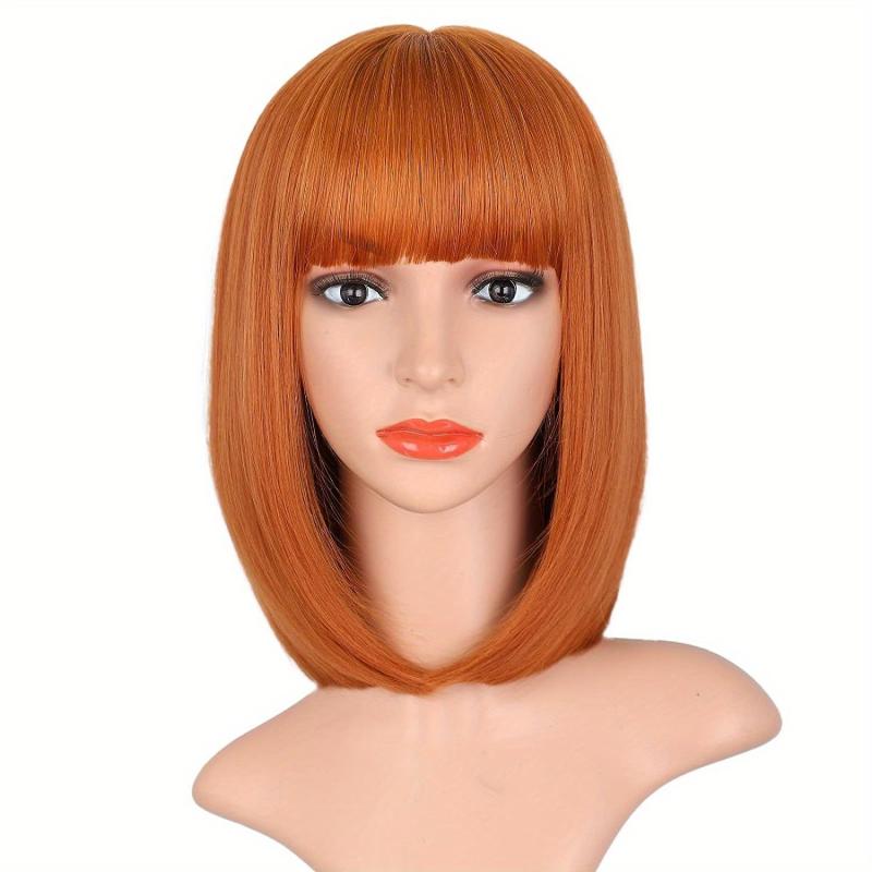 Short Bob Wig Ginger Orange 30 Heat Resistant