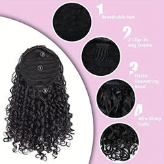 Curly Drawstring Ponytail for Women Synthetic Hair