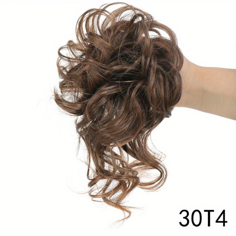 Messy Chignon Elastic Rubber Band Women Updo Hair Bun Extensions