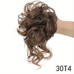 Messy Chignon Elastic Rubber Band Women Updo Hair Bun Extensions