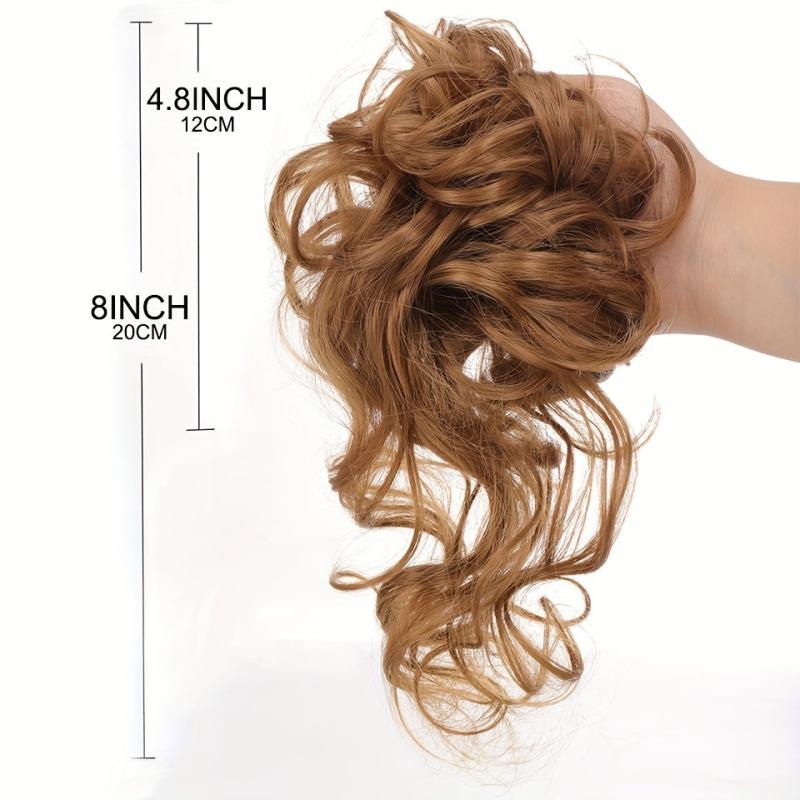 Messy Chignon Elastic Rubber Band Women Updo Hair Bun Extensions