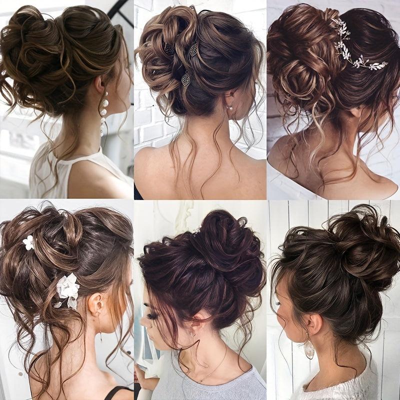 Messy Chignon Elastic Rubber Band Women Updo Hair Bun Extensions