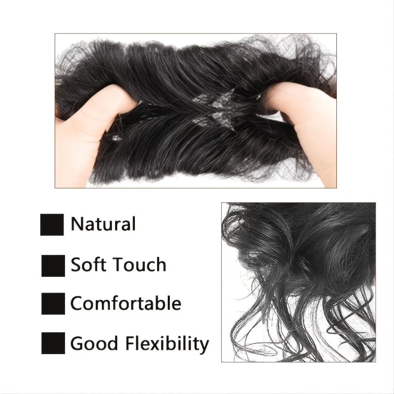 Synthetic Messy Curly Hair Bun Chignon Scrunchy Hair Band