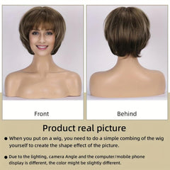 Brown to Ombre Straight Bob Wig Shoulder Length Synthetic Hair Replacement