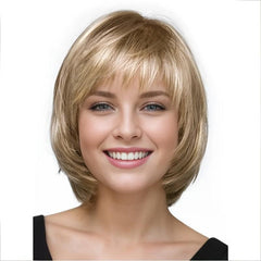 Brown to Ombre Straight Bob Wig Shoulder Length Synthetic Hair Replacement