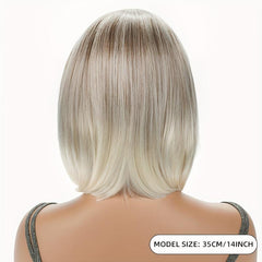 Brown to Ombre Straight Bob Wig Shoulder Length Synthetic Hair Replacement