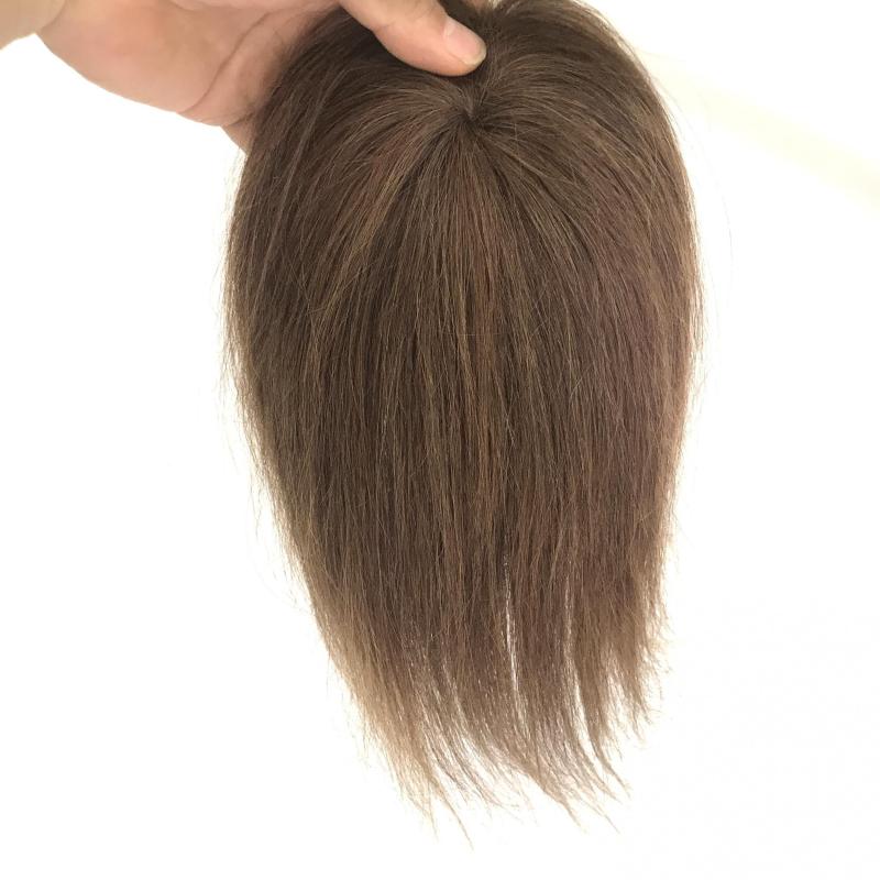 Women's Hair Topper Clip In Hairpiece 25 Straight Brown Coffee