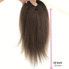 Women's Hair Topper Clip In Hairpiece 25 Straight Brown Coffee