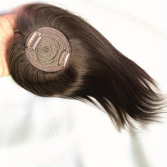 Women's Hair Topper Clip In Hairpiece 25 Straight Brown Coffee