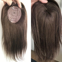 Women's Hair Topper Clip In Hairpiece 25 Straight Brown Coffee