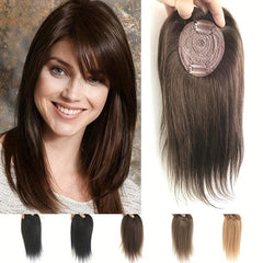 Women's Hair Topper Clip In Hairpiece 25 Straight Brown Coffee