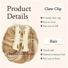 Wavy Curly Claw Clip Hair Bun Tousled Updo Hairpiece Chignon