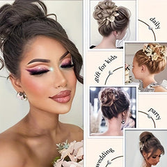 Wavy Curly Claw Clip Hair Bun Tousled Updo Hairpiece Chignon