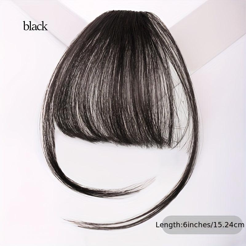 Short Straight Clip In Bangs Synthetic Hair Extensions Fringe With Temples