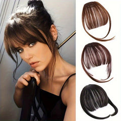 Short Straight Clip In Bangs Synthetic Hair Extensions Fringe With Temples
