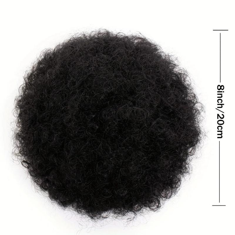 Kinky Curly Afro Puff Ponytail Extensions Short Synthetic Updo Hair Pieces