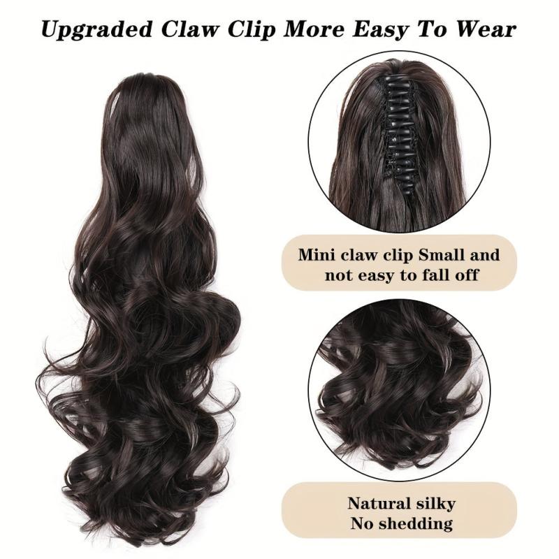 Curly Wavy Ponytail Extension Claw Clip Women Long Hair 45 & 60
