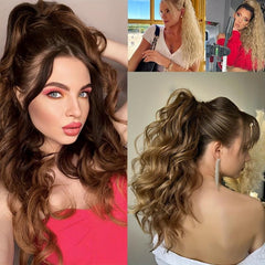 Curly Wavy Ponytail Extension Claw Clip Women Long Hair 45 & 60