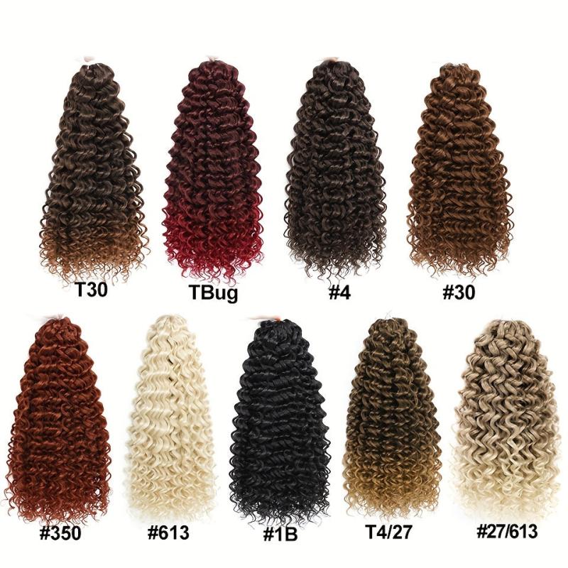Blonde Afro Curly Crochet Hair Extensions Synthetic Braiding Hair 35-88 cm