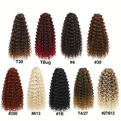 Blonde Afro Curly Crochet Hair Extensions Synthetic Braiding Hair 35-88 cm