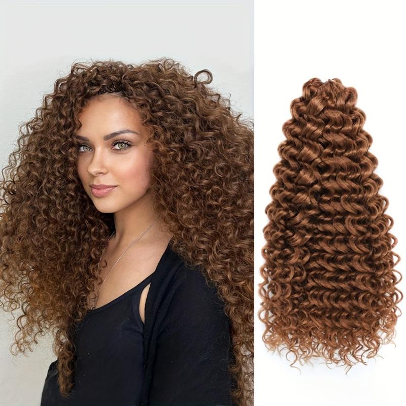 Blonde Afro Curly Crochet Hair Extensions Synthetic Braiding Hair 35-88 cm