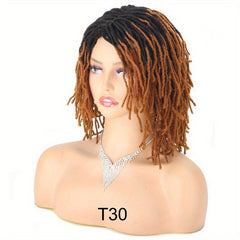 25cm Short Dreadlock Wigs Synthetic Afro Curly Twist None Lace Wigs