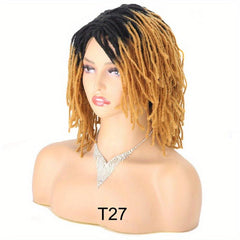 25cm Short Dreadlock Wigs Synthetic Afro Curly Twist None Lace Wigs