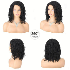 25cm Short Dreadlock Wigs Synthetic Afro Curly Twist None Lace Wigs