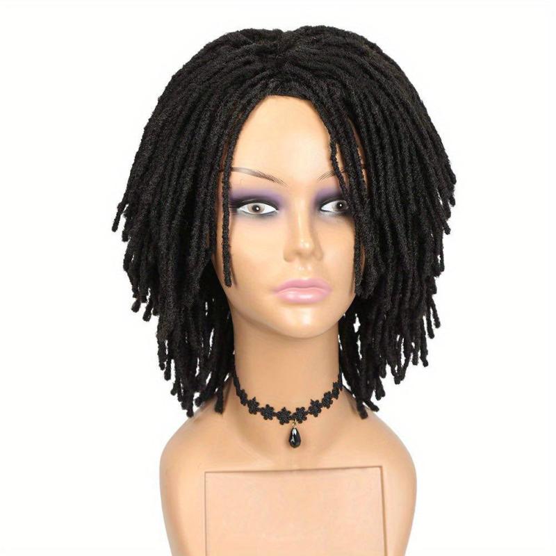 25cm Short Dreadlock Wigs Synthetic Afro Curly Twist None Lace Wigs