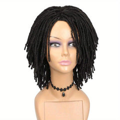 25cm Short Dreadlock Wigs Synthetic Afro Curly Twist None Lace Wigs