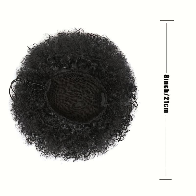 Afro Curly Hair Buns Updo Chignon Drawstring Women Short Bun Ponytail Extension