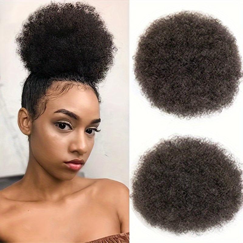 Afro Curly Hair Buns Updo Chignon Drawstring Women Short Bun Ponytail Extension