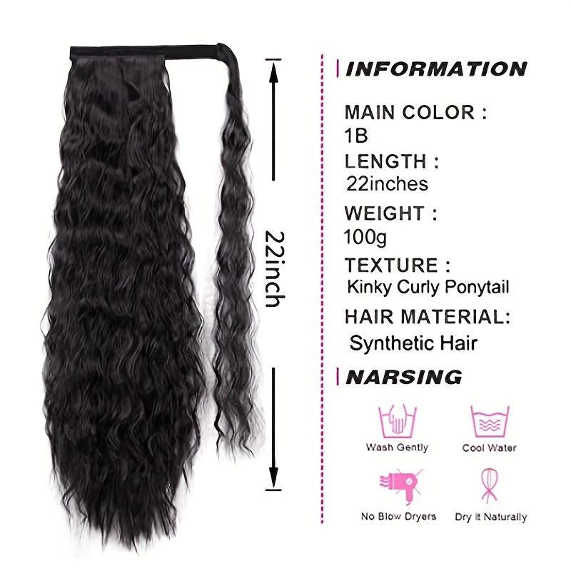 55 88 Cm Corn Wavy Ponytail Extensions For Women