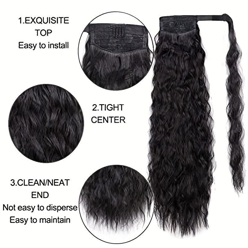 55 88 Cm Corn Wavy Ponytail Extensions For Women