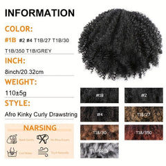 Kinky Curly Ponytail Extension Afro Drawstring Ponytail For Women