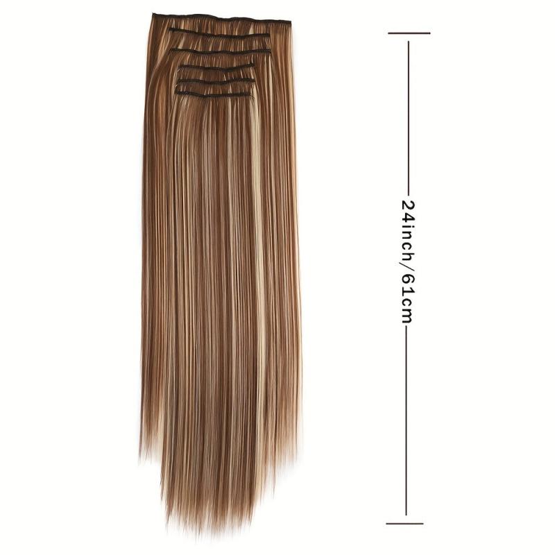 16 Clips In Long Straight Hair Extensions 60 96 Cm