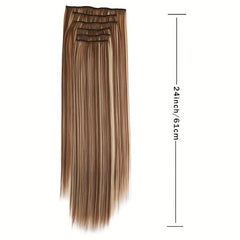 16 Clips In Long Straight Hair Extensions 60 96 Cm