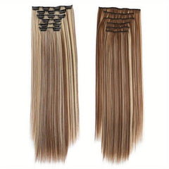 16 Clips In Long Straight Hair Extensions 60 96 Cm
